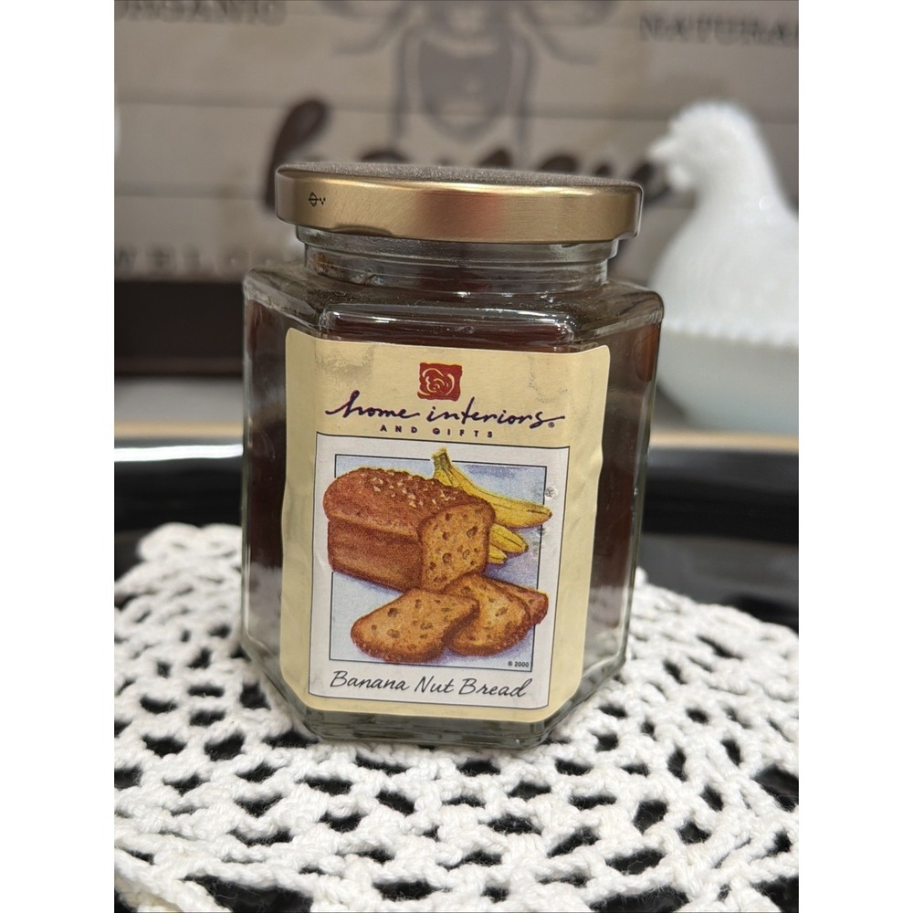 Vtg‎ 2000 Home Interiors and Gifts Banana Nut Bread Scented 7.5oz Candle New